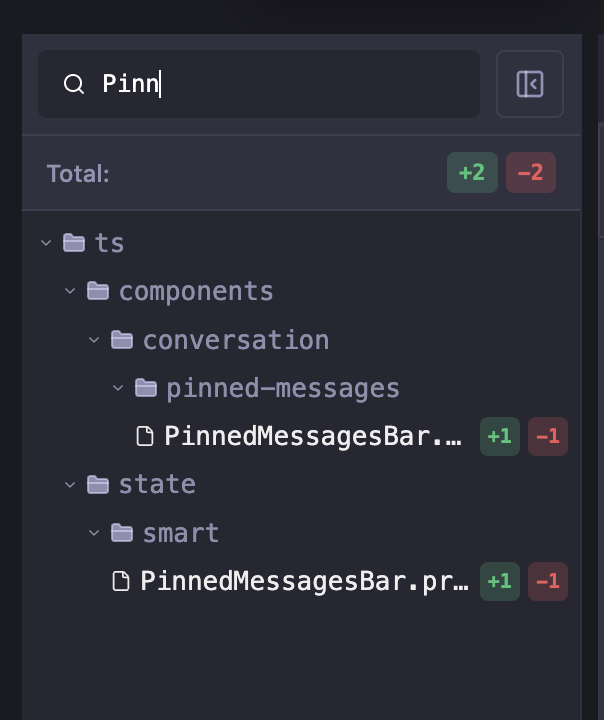 Diff tree search expansion