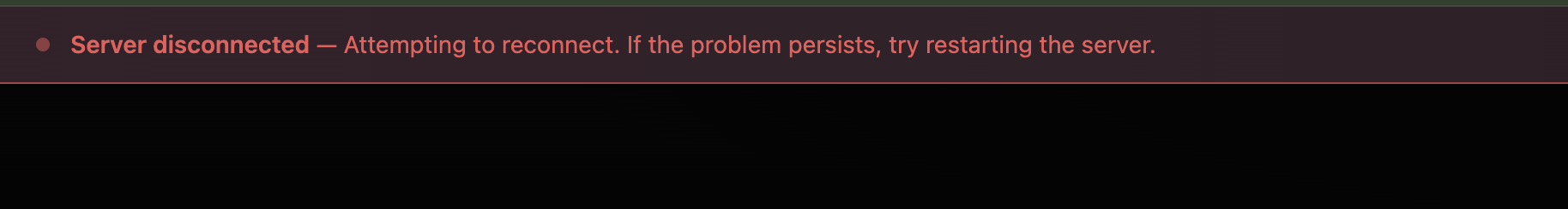 Server disconnected banner
