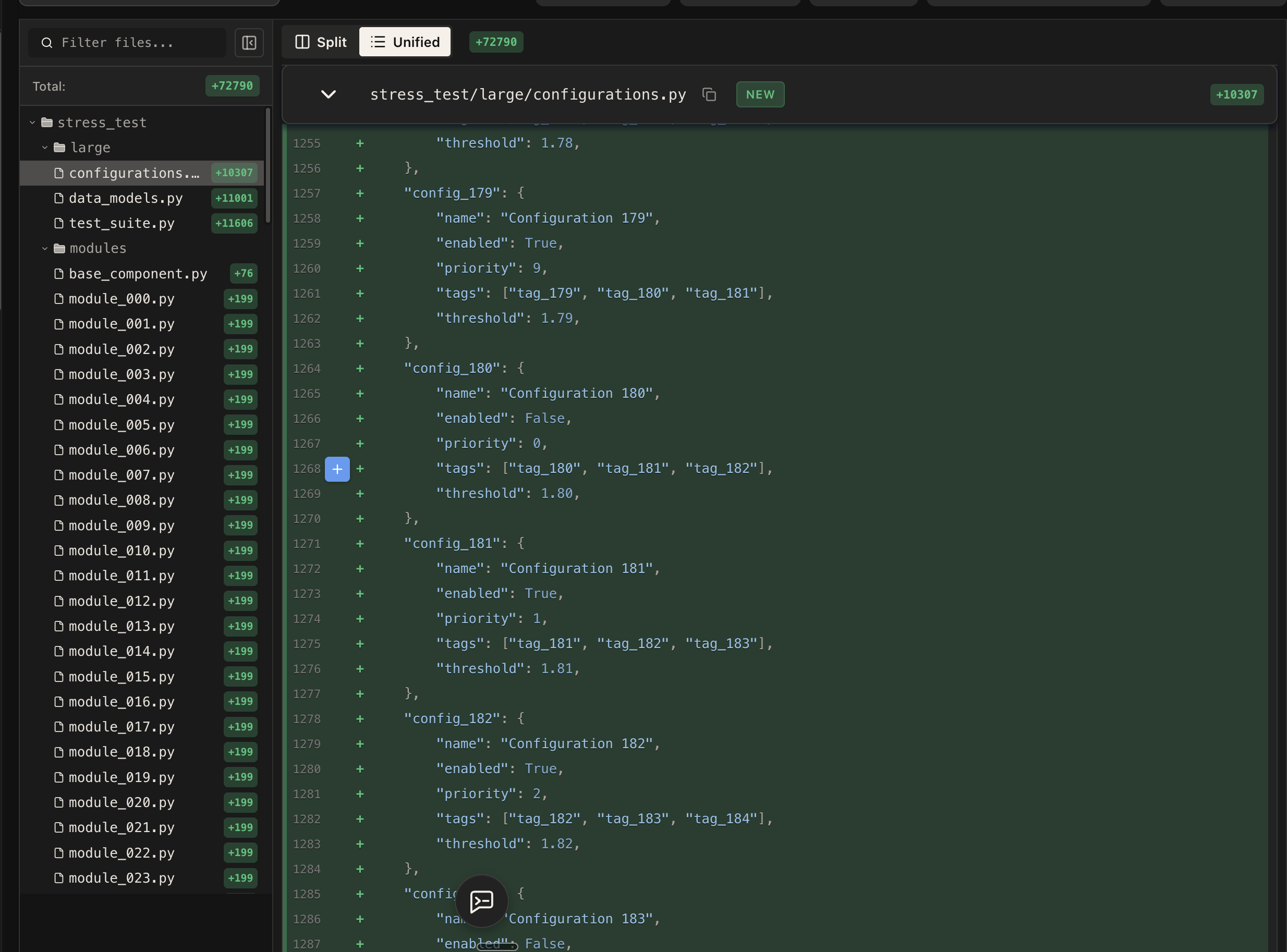 Diff viewer sidebar stays visible when scrolling
