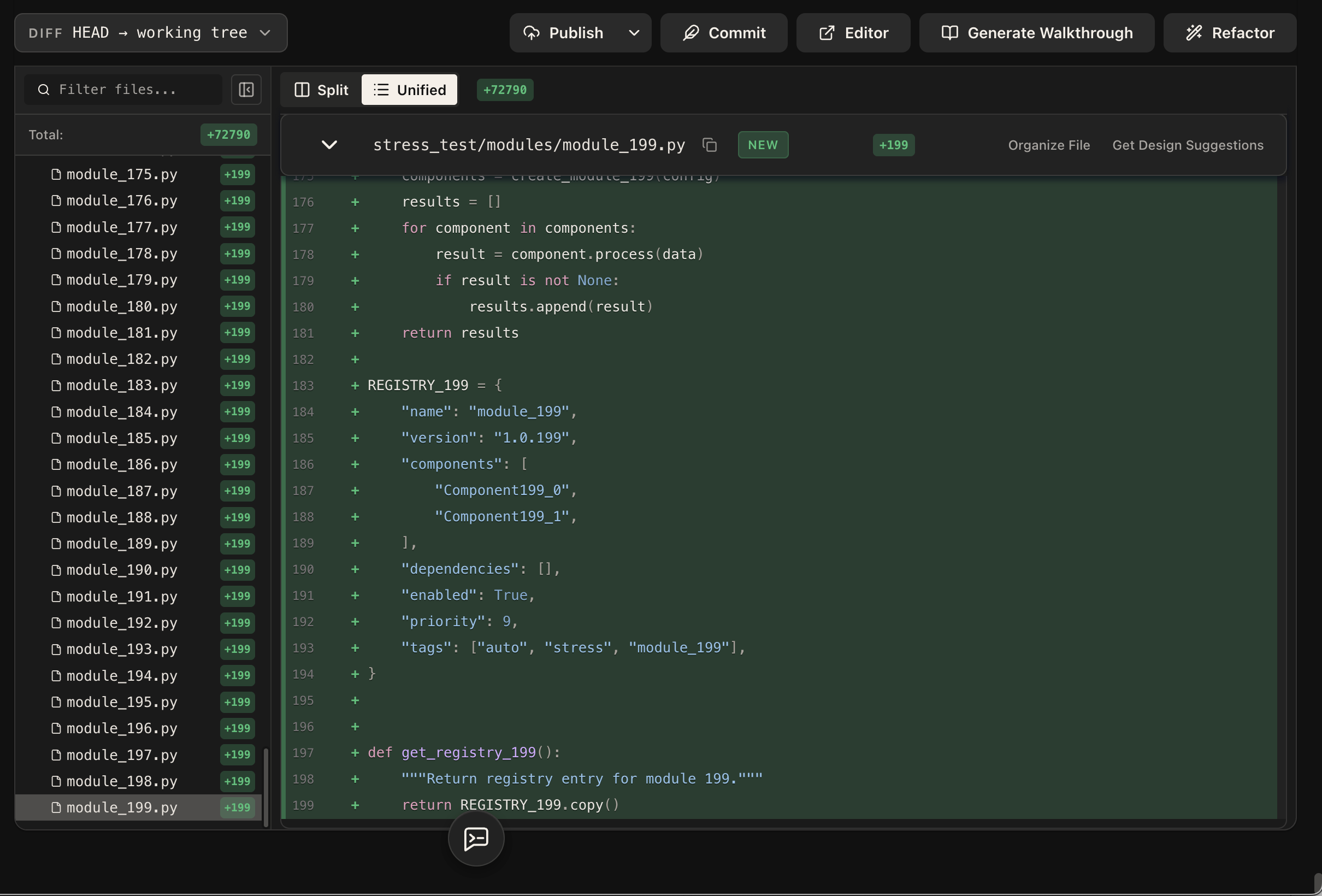 Diff viewer sidebar pushed off screen when scrolling to bottom
