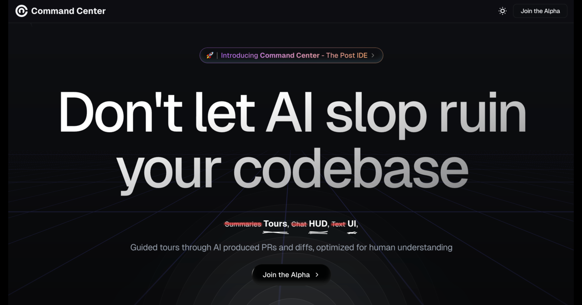 Screenshot of Command Center
